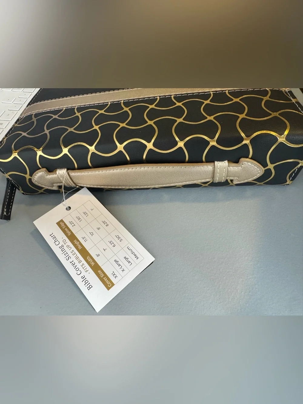 Faith Love & Amazing Grace Black & Gold Bible Cover zippered book holder church